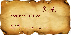 Kaminszky Alma névjegykártya